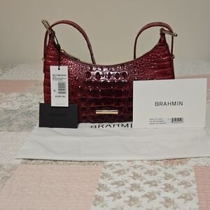 Brahmin Kyrie Small Leather Shoulder Bag In Merlot Ombre Melbourne. NWT